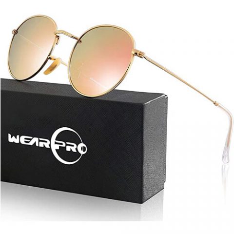 wearPro Retro Sonnenbrille-rund verspiegelt polarisiert-Retro Festival Sonnenbrille-1